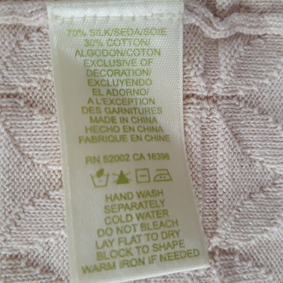 Sigrid Olsen Open Cardigan Womens Small Beige Knit Embroidered Neckline Tie - Picture 11 of 12